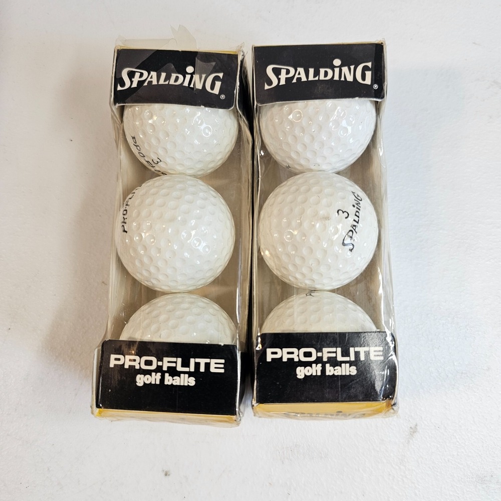 NOS Six 6 Vintage Spalding Pro-Flite Golf Balls
